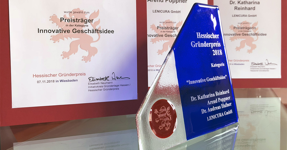 Preisträger des Hessischen Gründerpreises 2018: LENICURA GmbH