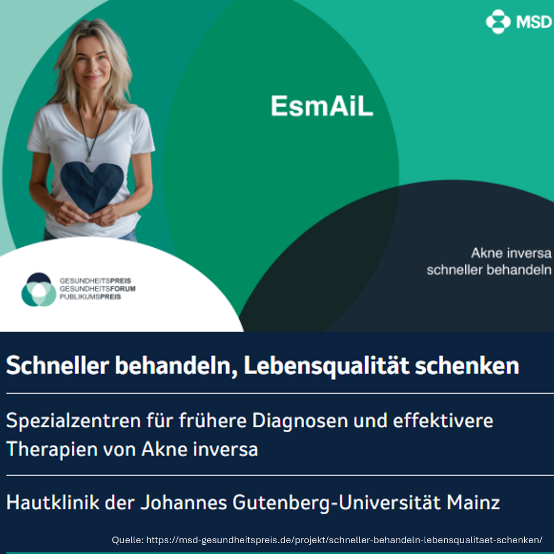 Akne inversa-Projekt EsmAiL für den MSD Gesundheitspreis 2024 nominiert